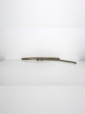 Vintage Metallic Gold Genuine Leather Belt with Gold Buckle Long Tail Skinny